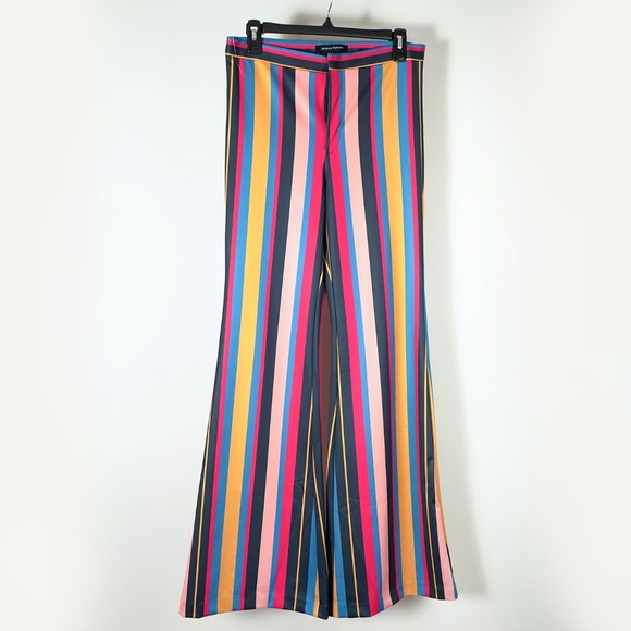 Jealous Tomato Striped High Rise Flare Pants Fits Like M but says L on tag - Picture 2 of 7